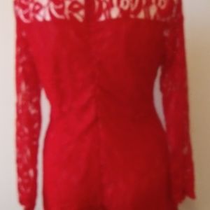 Red lace jumper